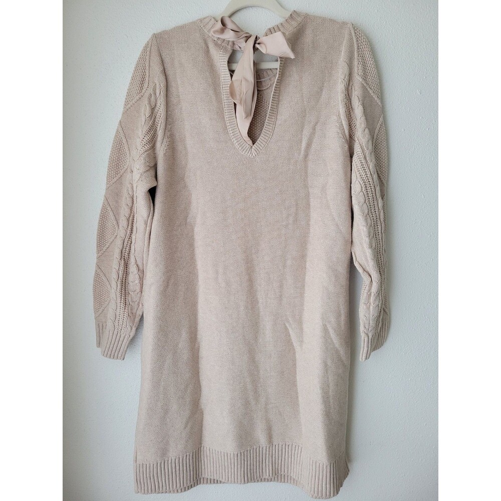 Torrid Cream Cable Knit Sweater Dress 1X 14-16 NWT Cozy Long Sleeve Crew - Picture 2 of 11